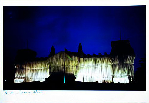 Reichstag Westfassade tiefe Nacht